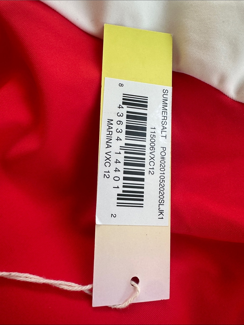 summersalt Marina Colorblock Red, Coral Pink & White One-Piece Swimsuit - Picture 6 of 6